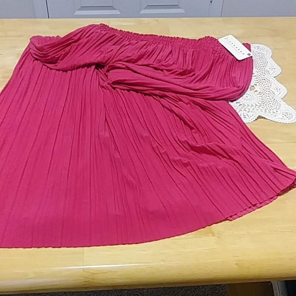Jon & Anna Contemporary Maxi Skirt Pleated Elastic Waist Flowy XL